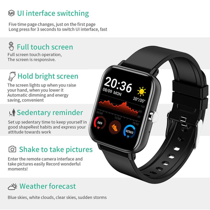 Waterproof Smart Sport Watch Full Color HD Screen Bluetooth Watch - MAEZTOZO