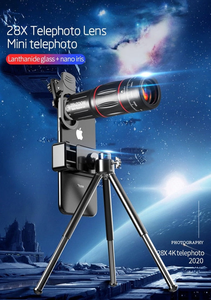 Dragon Bluetooth Ultra HD 28X Zoom Telescope Lens Tripod Kit - MAEZTOZO