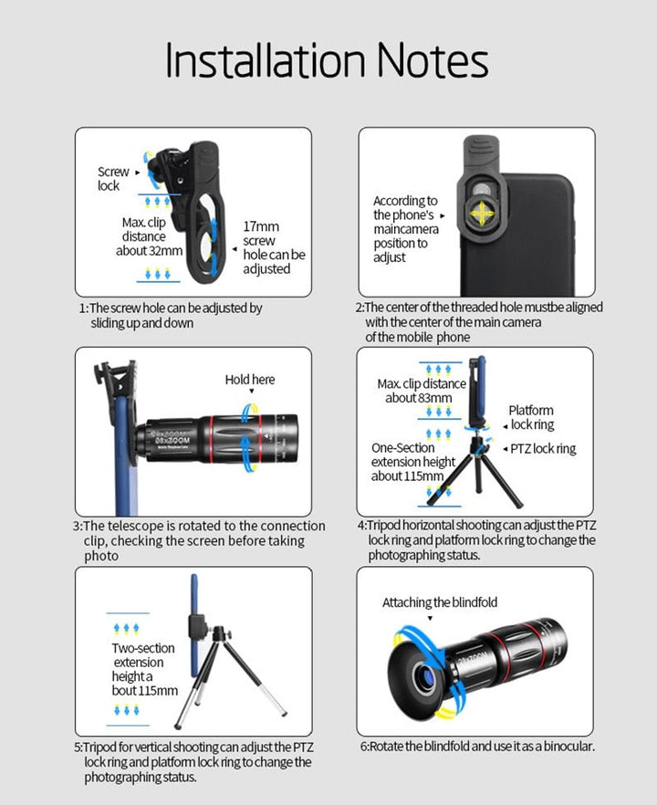 Dragon Bluetooth Ultra HD 28X Zoom Telescope Lens Tripod Kit - MAEZTOZO