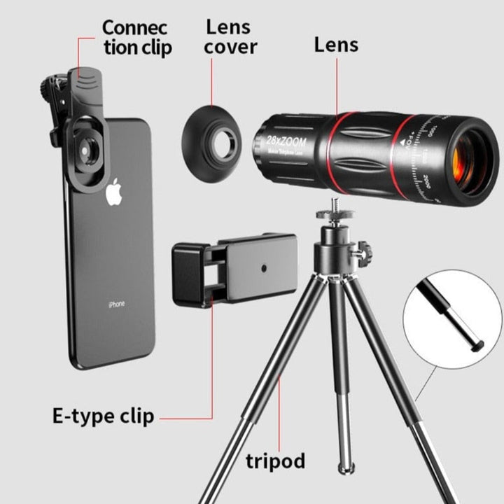 Dragon Bluetooth Ultra HD 28X Zoom Telescope Lens Tripod Kit - MAEZTOZO