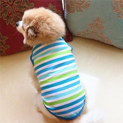 Pet Dog Clothing Cotton Stripe Vest Puppy Cotton - MAEZTOZO