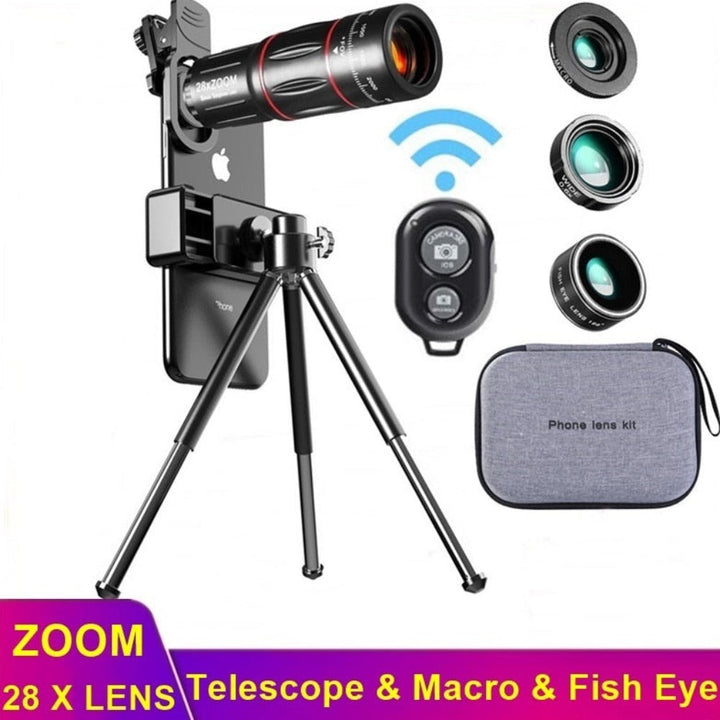 Dragon Bluetooth Ultra HD 28X Zoom Telescope Lens Tripod Kit - MAEZTOZO