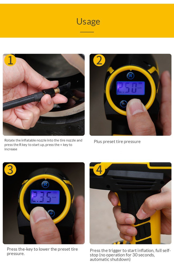 Portable Tire Inflator Air Pump - MAEZTOZO